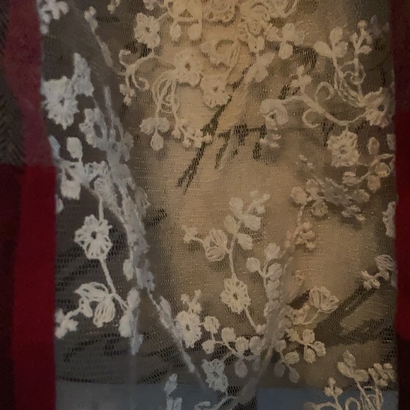 Anthropologie Isabela Sinclair size small plaid& lace  detail button down - Picture 3 of 6